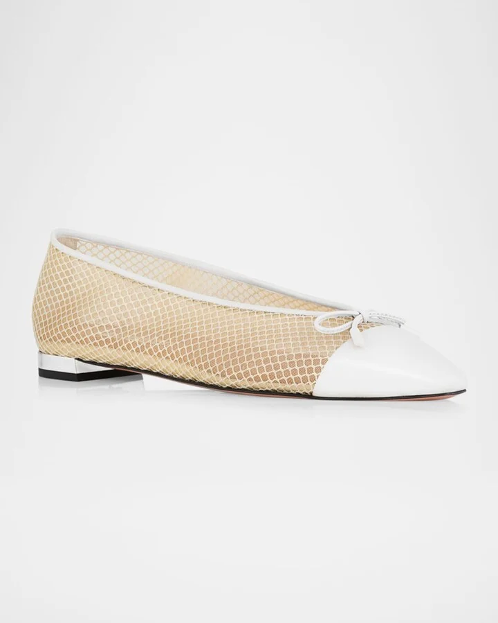 Gioia Mesh Net Cap-Toe Ballerina Flats - Image 3