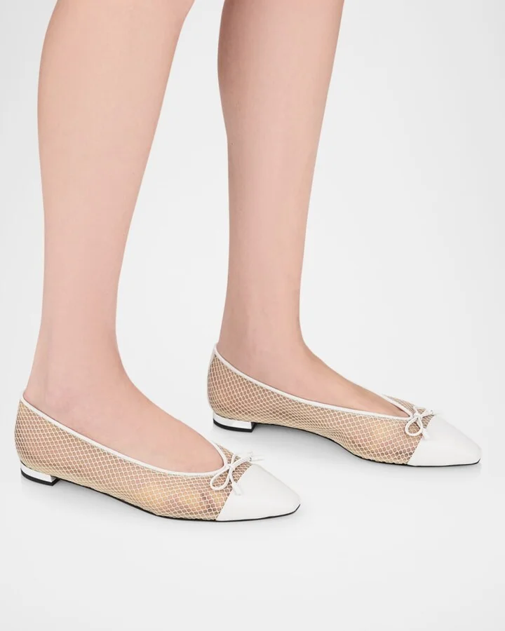 Gioia Mesh Net Cap-Toe Ballerina Flats - Image 6