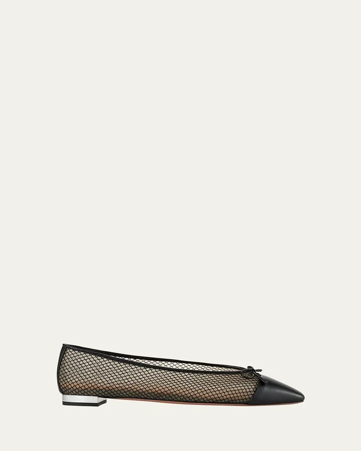 Gioia Mesh Net Cap-Toe Ballerina Flats