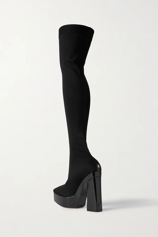 Giome over-the-knee stretch-knit platform boots - Image 3