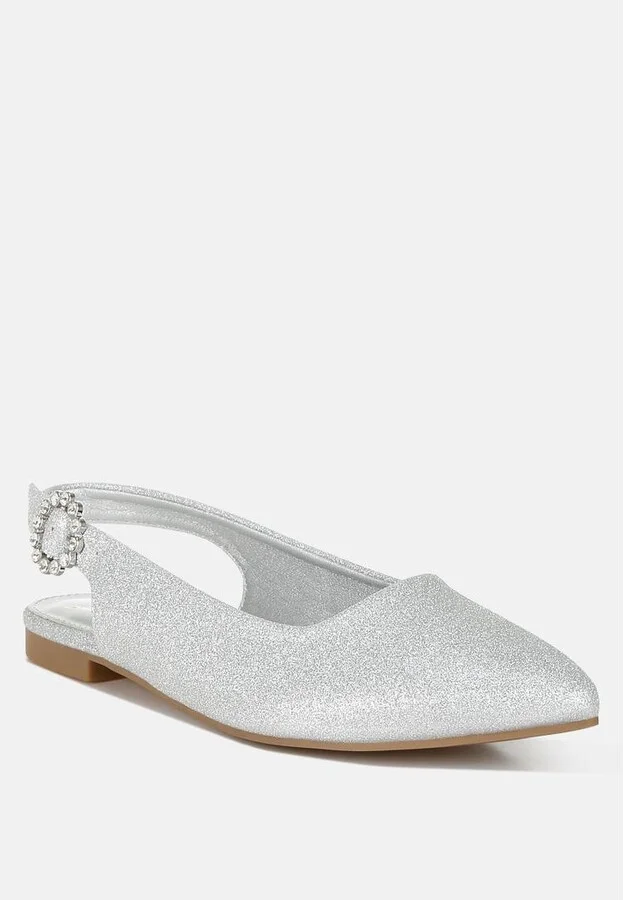 Giora Glitter Slingback Flat Sandals - Image 2