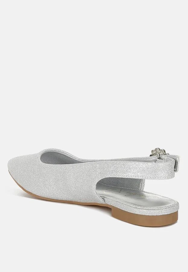 Giora Glitter Slingback Flat Sandals - Image 3