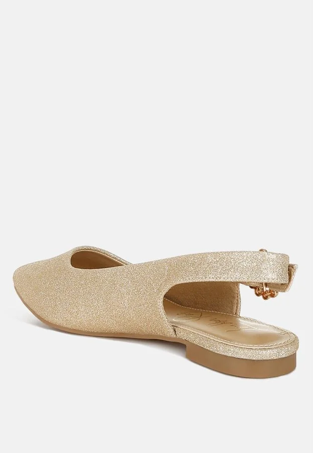 Giora Glitter Slingback Flat Sandals - Image 4