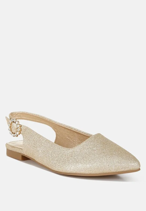 Giora Glitter Slingback Flat Sandals - Image 5