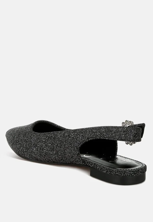 Giora Glitter Slingback Flat Sandals - Image 7