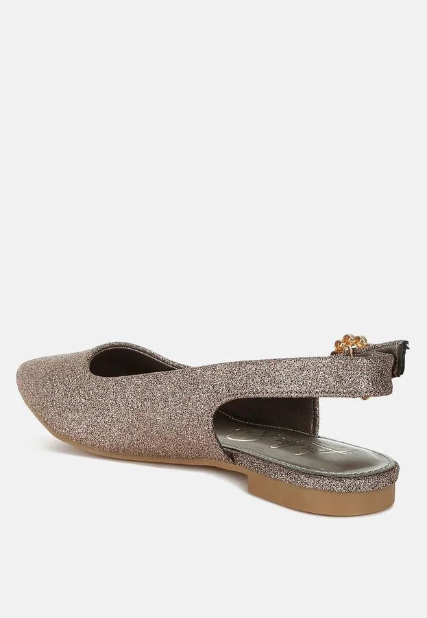 Giora Glitter Slingback Flat Sandals - Image 8