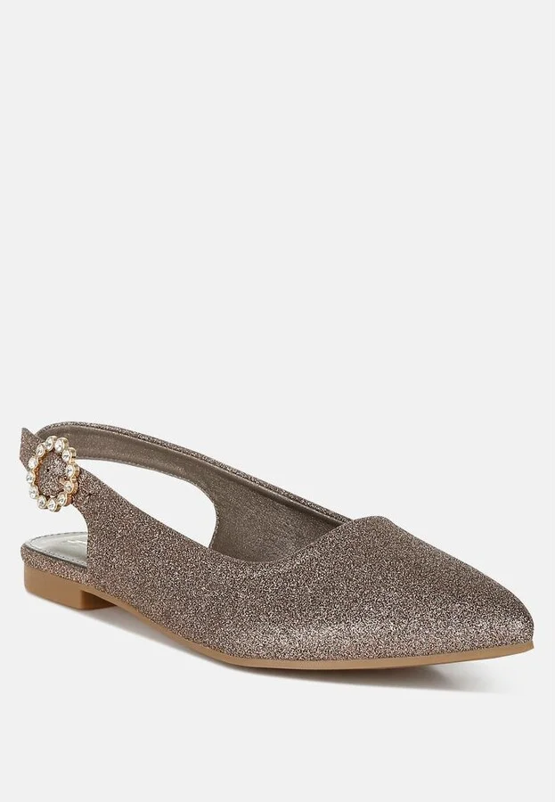Giora Glitter Slingback Flat Sandals - Image 9