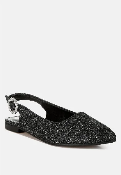 Giora Glitter Slingback Flat Womens Sandals Women - Image 3