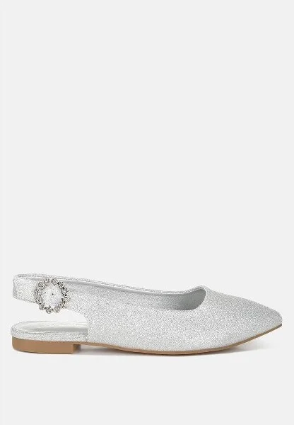 Giora Glitter Slingback Flat Womens Sandals Women