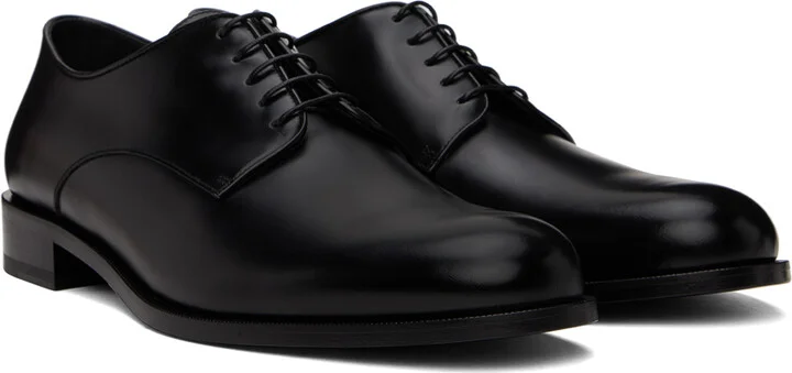 Giorgio Armani Black Lace-Up Derbys - Image 4