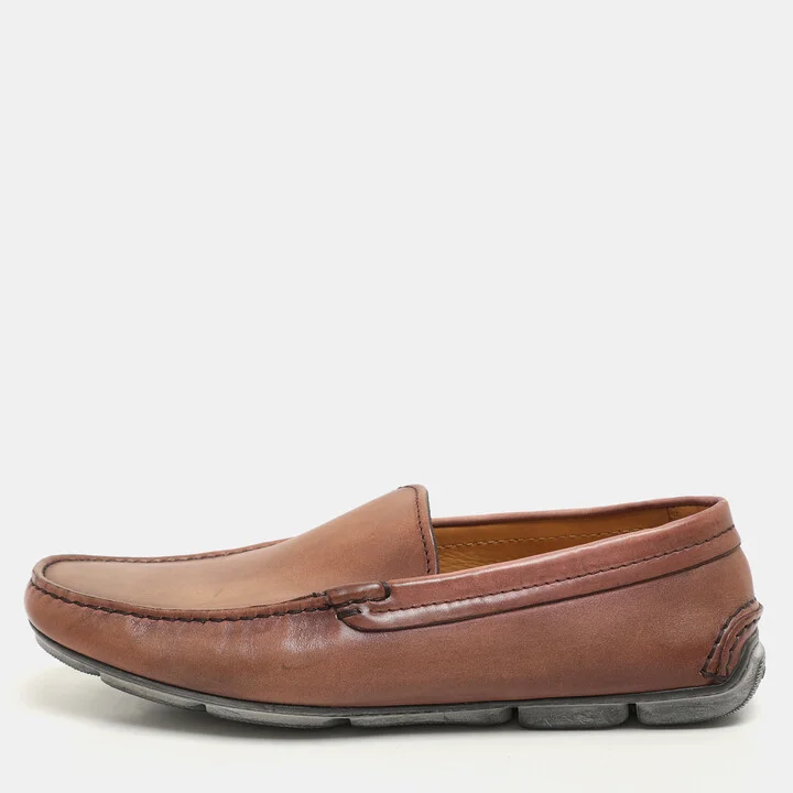 Giorgio Armani Brown Leather Loafers Size 40