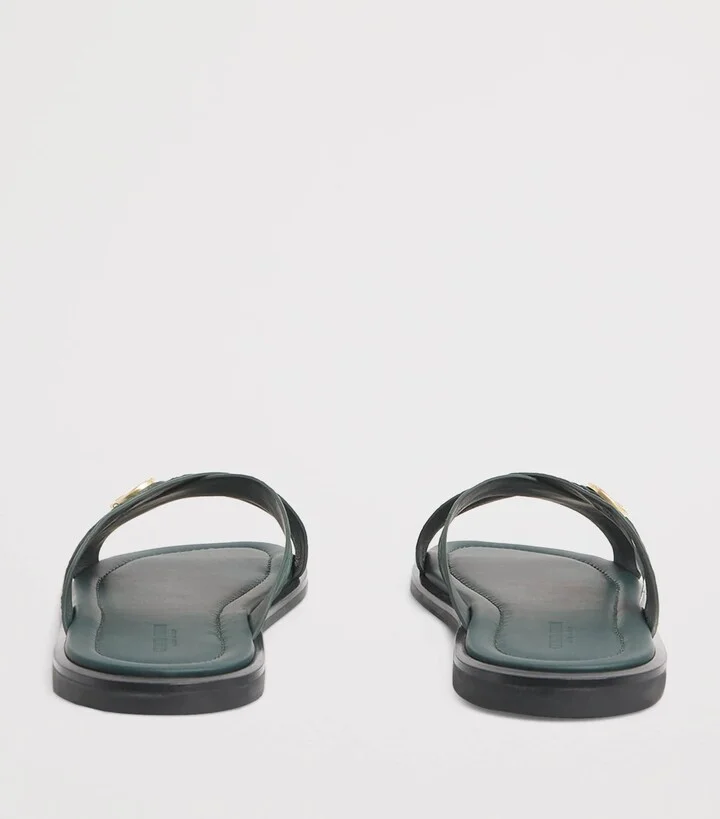 Giorgio Armani Caiman Leather Cross Sandals - Image 4
