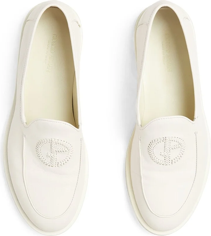 Giorgio Armani Leather Logo Loafers - Image 2