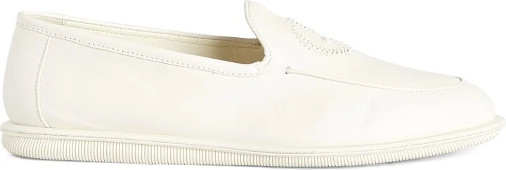 Giorgio Armani Leather Logo Loafers