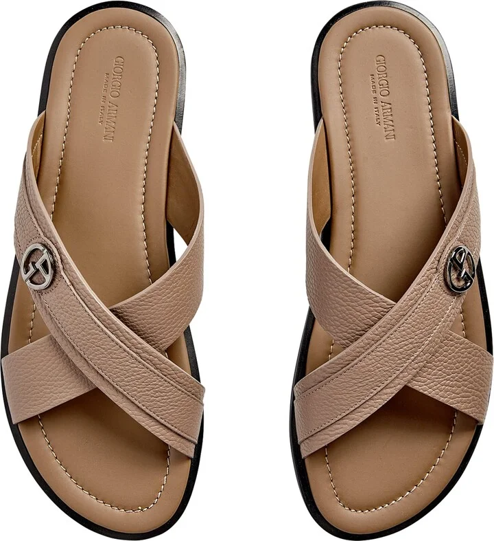 Giorgio Armani Leather Logo Sandals - Image 2