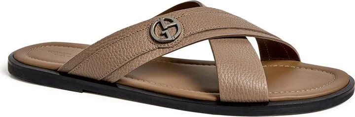 Giorgio Armani Leather Logo Sandals - Image 4