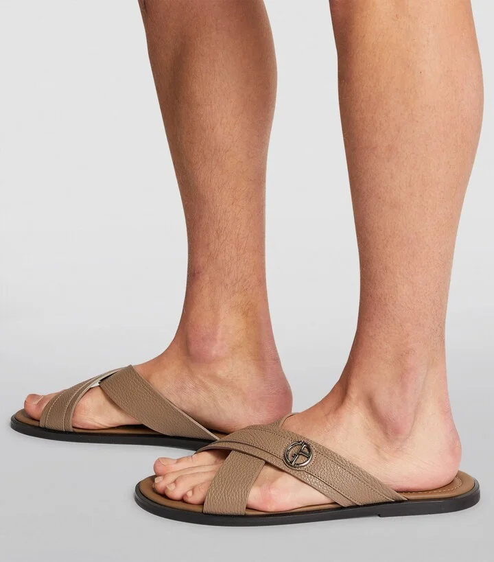 Giorgio Armani Leather Logo Sandals - Image 5