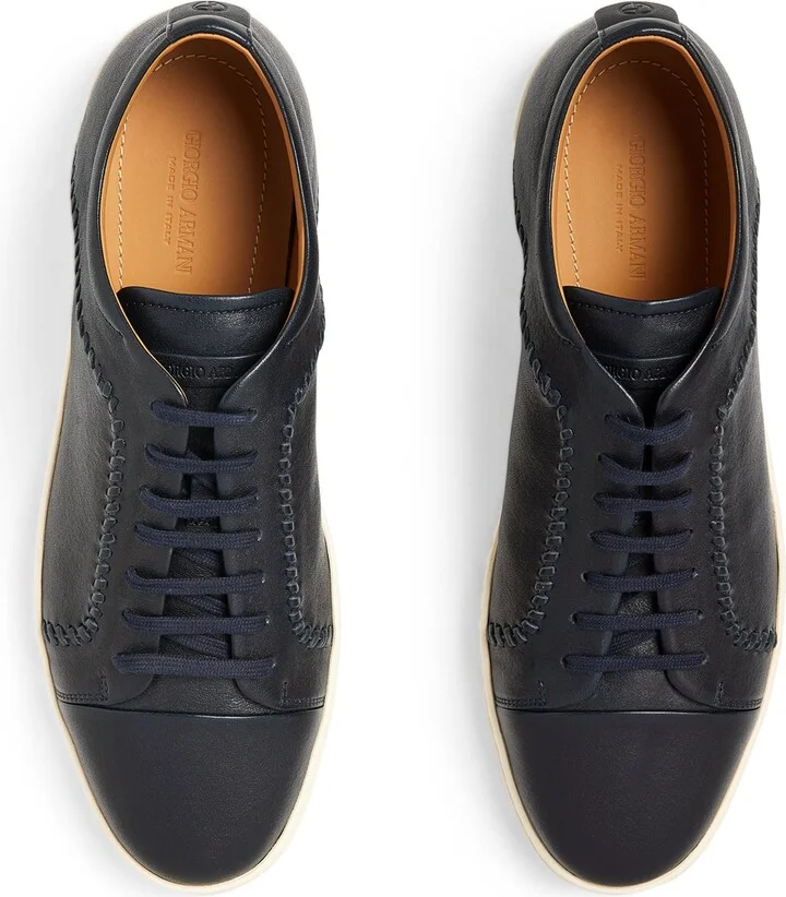 Giorgio Armani Leather Low-Top Sneakers - Image 2