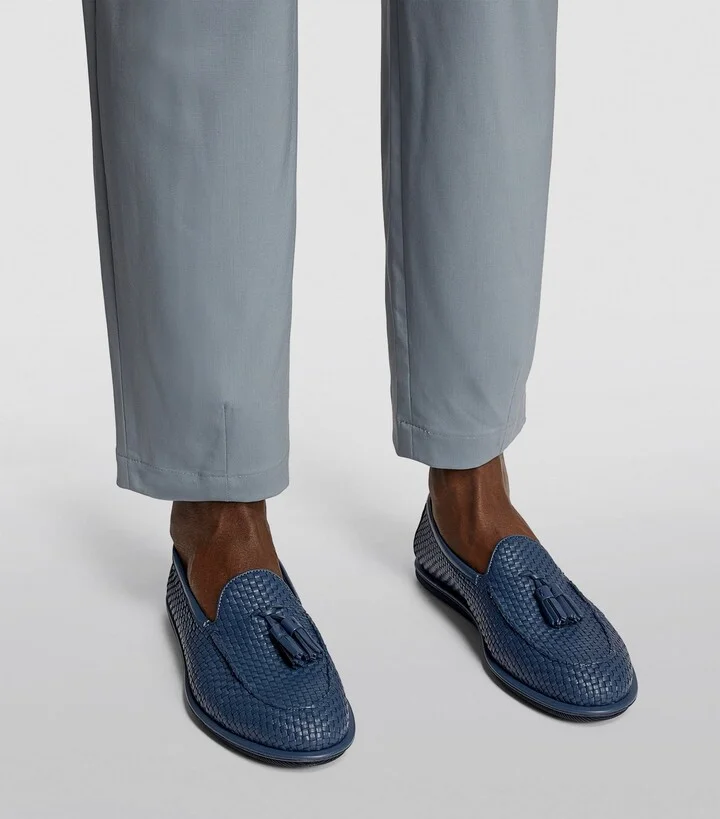 Giorgio Armani Leather Woven Loafers - Image 6
