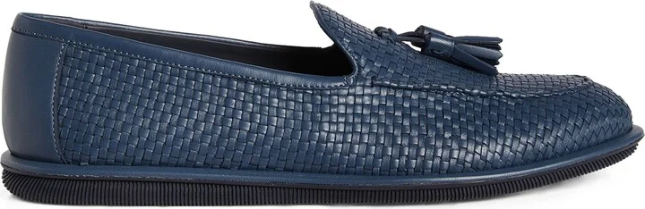Giorgio Armani Leather Woven Loafers