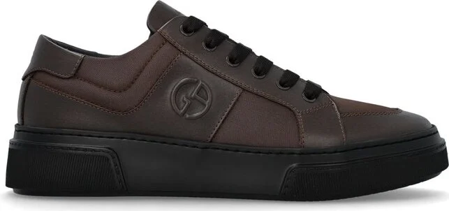 Giorgio Armani Logo Embossed Lace-Up Sneakers