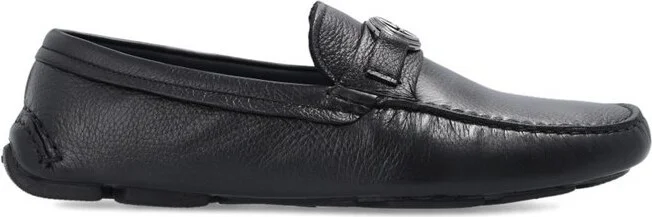 Giorgio Armani Logo Plaque Slip-On Loafers