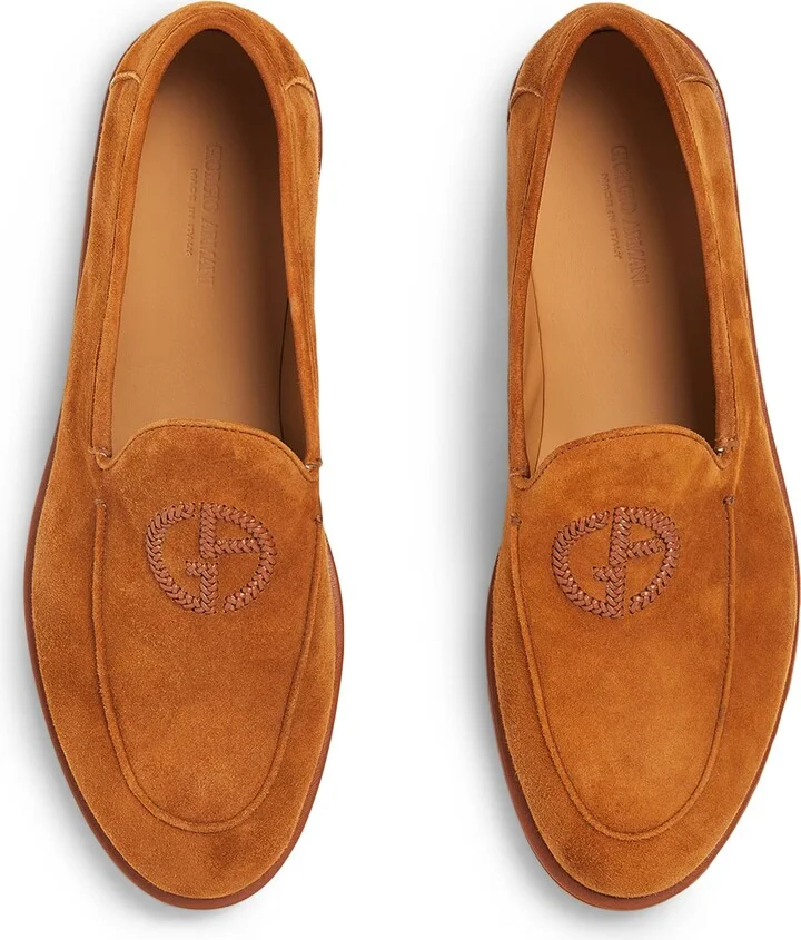 Giorgio Armani Suede Logo Loafers - Image 4