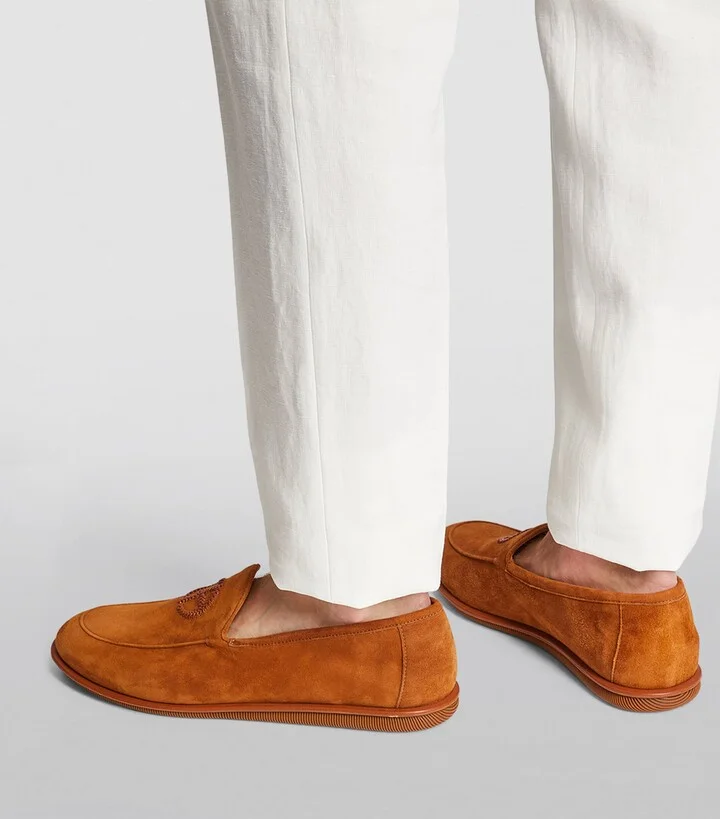 Giorgio Armani Suede Logo Loafers - Image 6