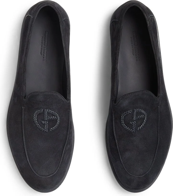 Giorgio Armani Suede Logo Loafers - Image 2