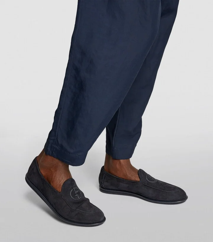 Giorgio Armani Suede Logo Loafers - Image 6