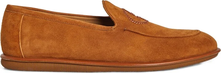 Giorgio Armani Suede Logo Loafers
