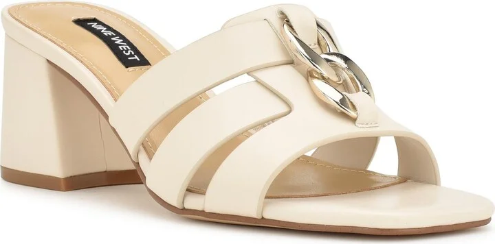 GIPPER3 Womens Block Heel Man Made Mule Sandals