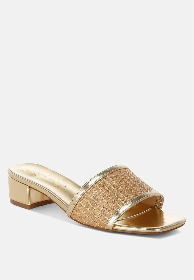 Gisella Raffia Slip On Sandals - Image 2