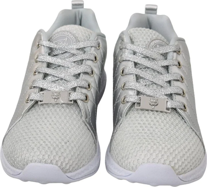 Gisella Silver Polyester Sneakers Women's Shoes - Image 4