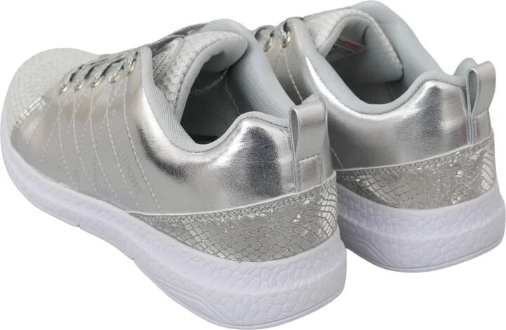 Gisella Silver Polyester Sneakers Women's Shoes - Image 6