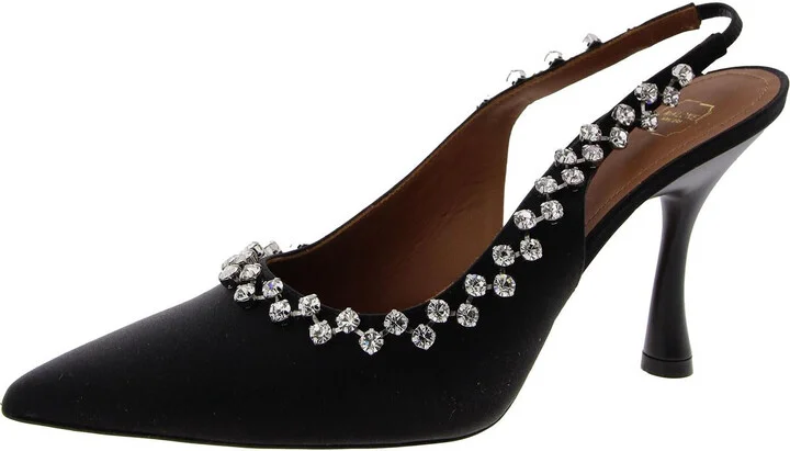 Giselle 90 Womens Pointed Toe Stretch Slingback Heels