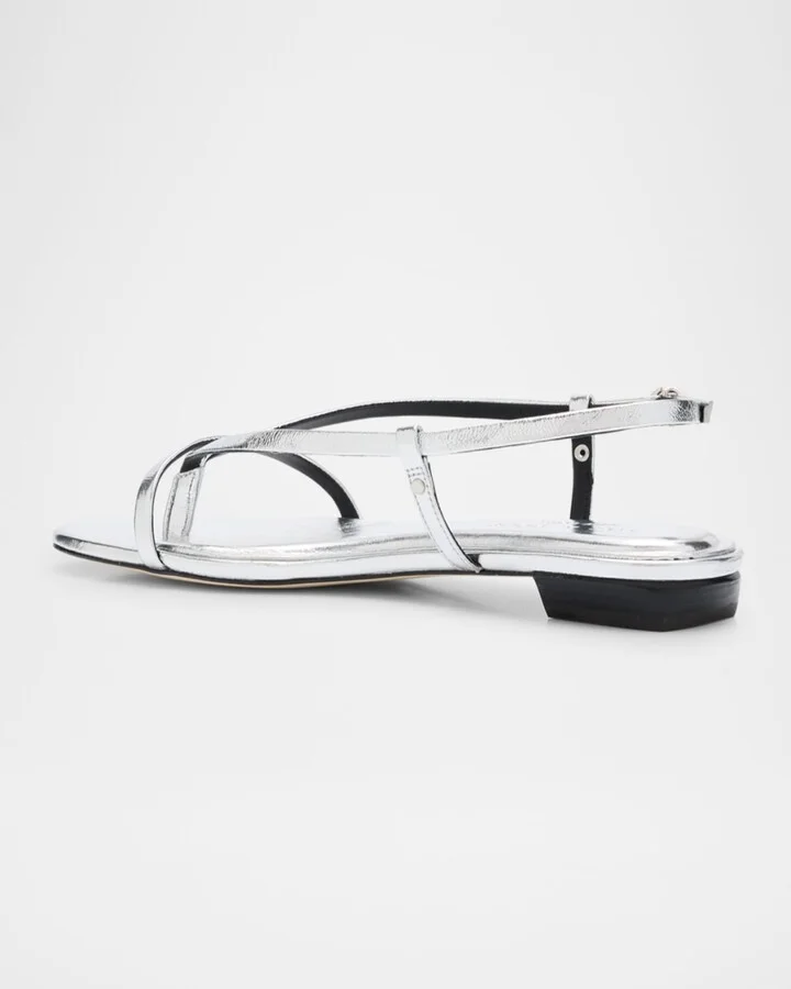 Giselle Leather Thong Slingback Sandals - Image 8