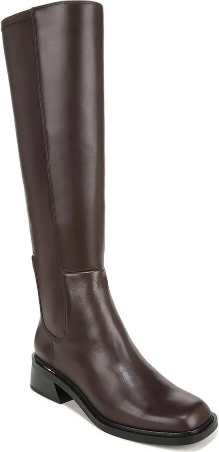 Giselle Womens Leather Square Toe Knee-High Boots