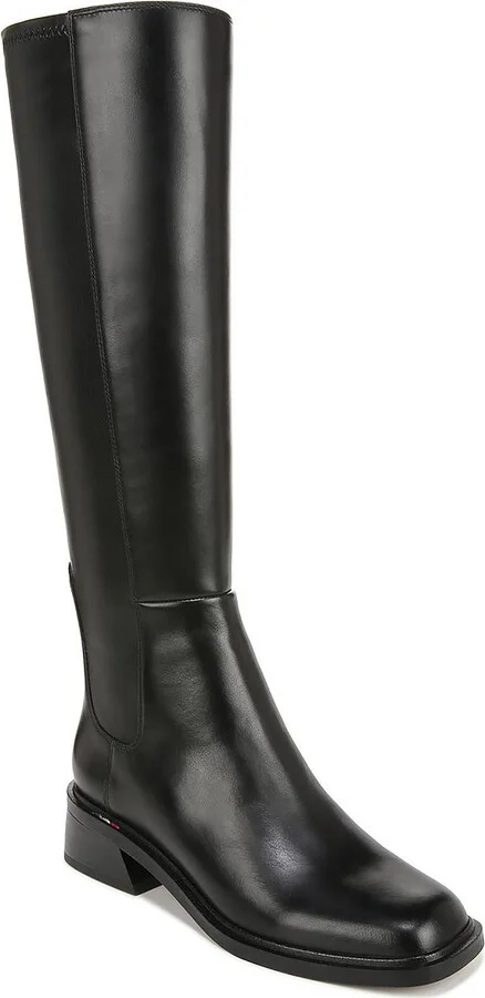 Giselle Womens Leather Wide Calf Knee-High Boots