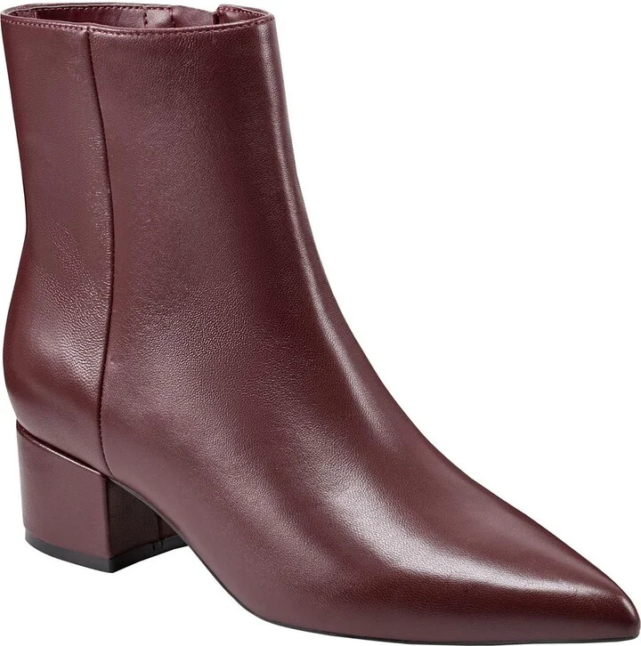 Gismo Womens Leather Pointed Toe Ankle Boots