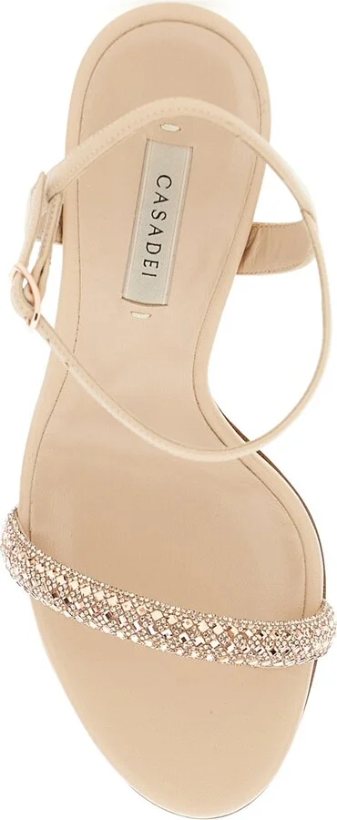 'giulia Stratosphere Minorca' Pink Slingback Sandals With Crystal Embellishments In Leather Woman - Image 4