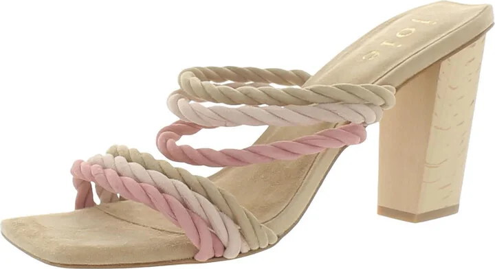 Giulianna Womens Suede Square Toe Mule Sandals