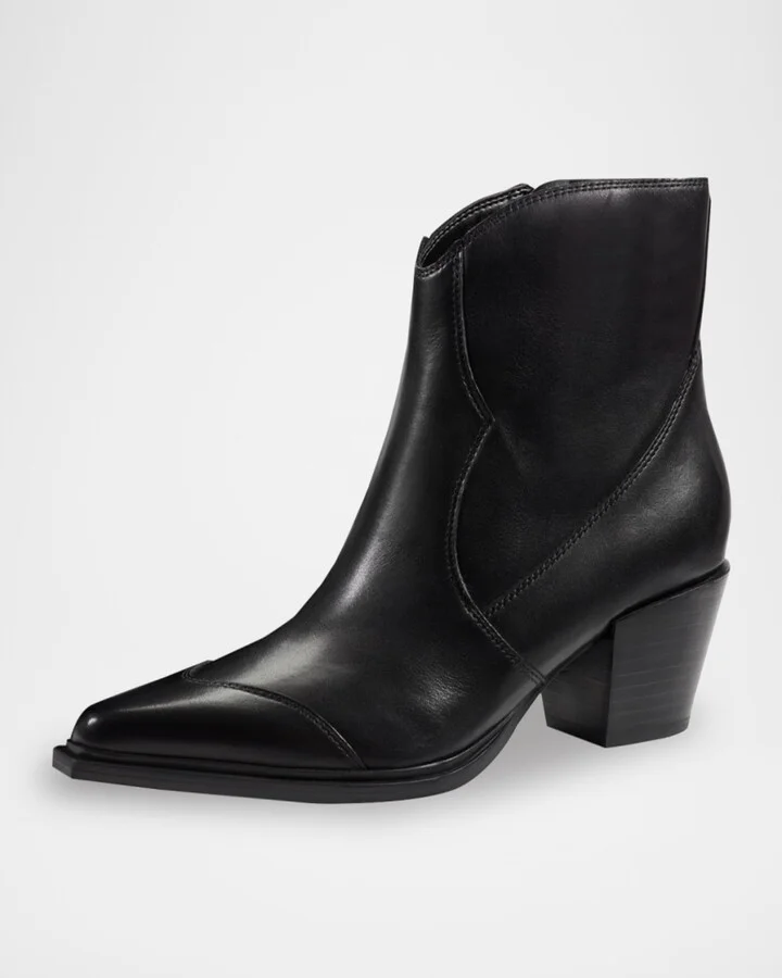 Giulie Leather Western Booties - Image 4