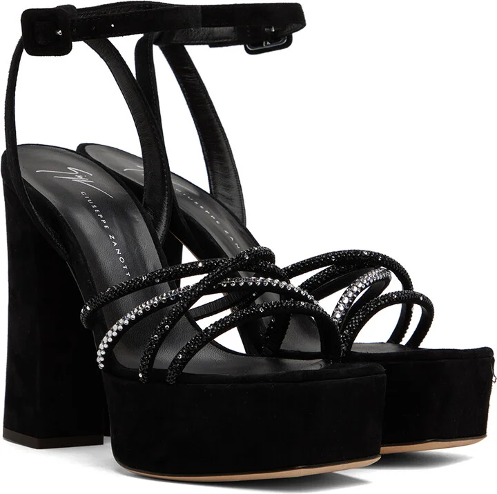 Giuseppe Zanotti Black Blasvegas 120mm Heeled Sandals - Image 4