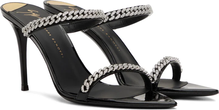 Giuseppe Zanotti Black Intriigo String 90 Heeled Sandals - Image 4