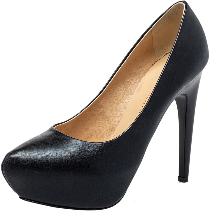 Giuseppe Zanotti Black Leather Platform Pumps Size 36.5