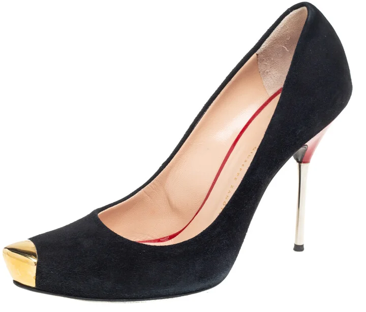 Giuseppe Zanotti Black Suede Pointed Toe Pumps Size 38