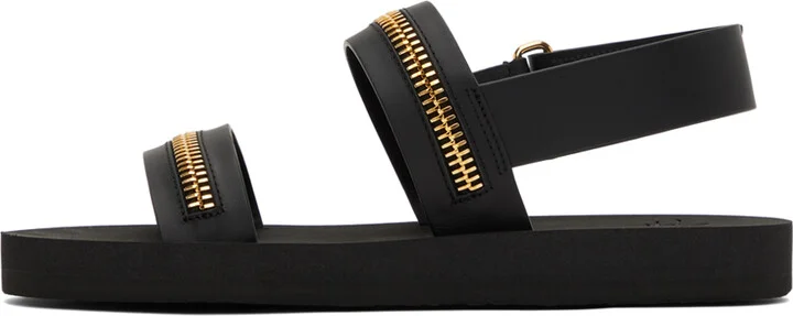 Giuseppe Zanotti Black Zip Sandals - Image 3