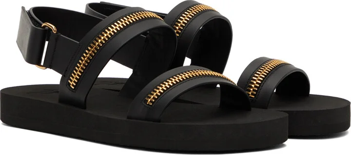 Giuseppe Zanotti Black Zip Sandals - Image 4