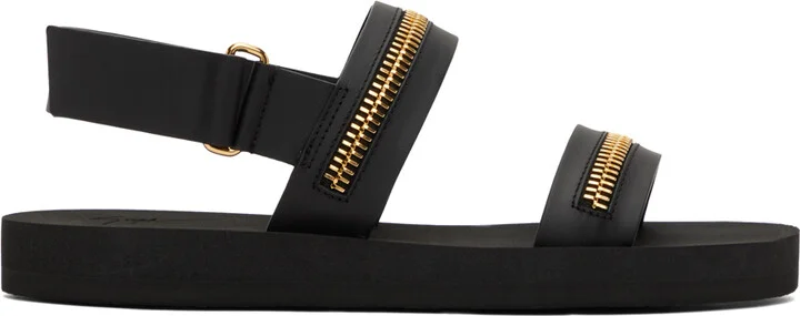 Giuseppe Zanotti Black Zip Sandals